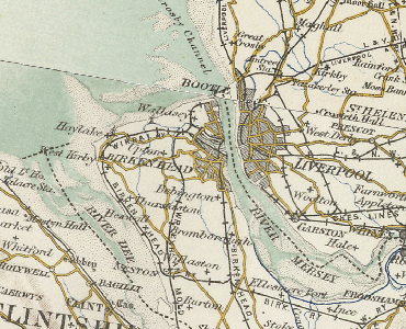 Old Map of the Wirral and Liverpool